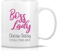 Funny Boss Lady Classy Sassy Bad Ass Mug Entrepreneur Friend Coworker Sister Gift 11 Oz Novelty Coffee Mug Ceramic Drinking Cups