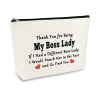 Funny Boss Lady Gifts Thank You Gift for Boss Female Makeup Bag Boss Lady Appreciation Gift Cosmetic Bag Mentor Manager Supervisor Leaders Boss’s Day Christmas Birthday Gift Travel Toiletry Bag