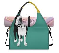 Funny Boston Terrier Dog Sports Duffel Bag for Women Men Weekend Overnight Bag with Shoe Compartment Shoulder Tote Luggage Bag for Yoga Gym Travel