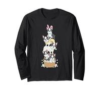 Funny Boston Terrier Easter Egg Kids Mens Womens Easter Day Long Sleeve T-Shirt