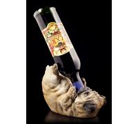 Funny Bottle Holder Drinking Pug Dog Figure Gift Multicolor Resin FS14350
