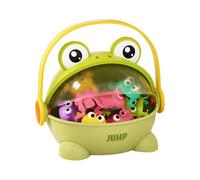 Funny Bouncing Frog Toys - 15 Pcs Interactive Finger Pressure Jumping Frogs with Storage Bucket | Creative Parent-Child Play Set for Boys Girls Indoor and Outdoor Home School Fun du