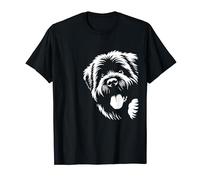 Funny Bouvier des Flandres Peeking Dog Graphic Design T-Shirt