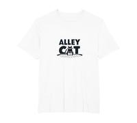 Funny Bowling Alley Cat - Humorous Feline Strikes T-Shirt, Men's Big and Tall, White, 4X Tall