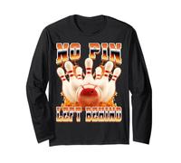 Funny Bowling Bowler 90s Bootleg Style No Pin Left Behind Long Sleeve T-Shirt