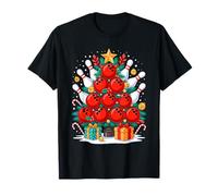 Funny Bowling Christmas Tree Lights Xmas Vibes Bowling Lover T-Shirt