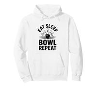 Funny Bowling Eat Sleep Bowl Repeat Pullover Hoodie
