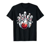 Funny Bowling For Men | Scared Bowling Pins & Bowler Bowling T-Shirt