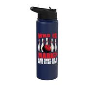 Funny Bowling Humor Who is Mark Why Hit Him Bowler Meme Gift Stainless Steel Insulated Water Bottle