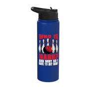 Funny Bowling Humor Who is Mark Why Hit Him Bowler Meme Gift Stainless Steel Insulated Water Bottle