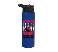 Funny Bowling Humor Who is Mark Why Hit Him Bowler Meme Gift Stainless Steel Insulated Water Bottle