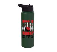 Funny Bowling Humor Who is Mark Why Hit Him Bowler Meme Gift Stainless Steel Insulated Water Bottle