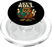 Funny Bowling Owl Let's Roll Design PopSockets PopGrip for MagSafe