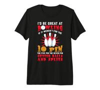 Funny Bowling Player I'd be Great at Bowling Ten Pin Bowler Premium T-Shirt