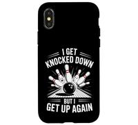 Funny Bowling Saying I Get Knocked Down But Up Again Case for iPhone X/XS