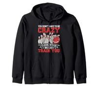 Funny Bowling Team Quote We Can Train You Retro Pins Zip Hoodie