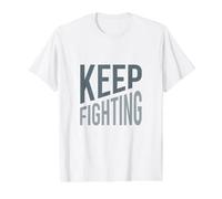 Funny Boxer MMA Motivation Keep Fighting Value Graphic T-Shirt, Men, White, S