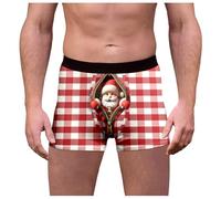 Funny Boxer Shorts Men's Christmas Motif Underwear Comfortable Breathable Christmas Boxer Shorts Soft Stretch Retro Shorts Men's Gifts