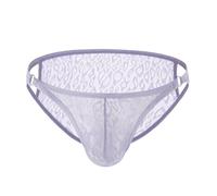 Funny Boxers-Sports Boxers Men-Men's Underwear Triangle Pants with Lace Comfortable Breathable and Stylish Mesh Briefs for Everyday Wear (Purple- M)
