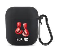 Funny Boxing Bluetooth Headset Cover Earbuds Case TPU Headphone Protective Compatible with Airpods 1/2 Black-Color