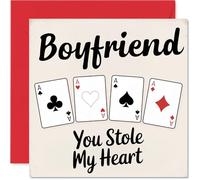 Funny Boyfriend Anniversary Card - You Stole My Heart - Cheeky Happy Anniversary Card for Boyfriend from Girlfriend Partner, 145mm Joke Humour Anniversaries Greeting Cards