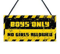 Funny Boys Bedroom Door Sign NO GIRLS ALLOWED Man Cave Sign Gift For Son