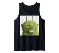 Funny brainrot gen z Humor Alien Matcha cat Meme Humor Tank Top
