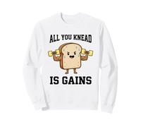 Funny Bread Workout Meme Bodybuilding All You Knead Is Gains Sweatshirt