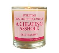 Funny Breakup Scented Candle Gift, Divorce Congratulations, Single Life, ex Boyfriend, Relationship Split, Cheating Asshole gets The Shits CLEARWCJ33