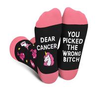 Funny Breast Cancer Awareness Socks, Chemo Care Gifts for Women Survivors