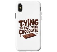 Funny Bride Tying The Knot Eating Chocolate Wedding Humor Case for iPhone X/XS