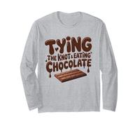 Funny Bride Tying The Knot Eating Chocolate Wedding Humor Long Sleeve T-Shirt