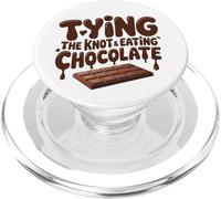 Funny Bride Tying The Knot Eating Chocolate Wedding Humor PopSockets PopGrip for MagSafe