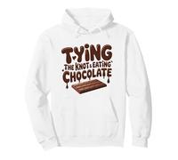 Funny Bride Tying The Knot Eating Chocolate Wedding Humor Pullover Hoodie