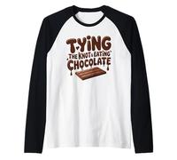 Funny Bride Tying The Knot Eating Chocolate Wedding Humor Raglan Baseball Tee