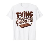 Funny Bride Tying The Knot Eating Chocolate Wedding Humor T-Shirt