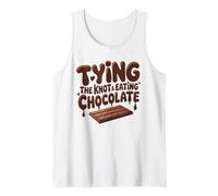 Funny Bride Tying The Knot Eating Chocolate Wedding Humor Tank Top