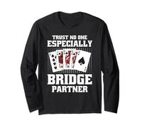 Funny Bridge Partner Apparel Men Women Cards Game Night Long Sleeve T-Shirt