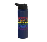 Funny Bridge Partner Rolling Eyes Rainbow Typography Stainless Steel Insulated Water Bottle