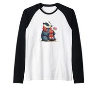 Funny Britain Badger Costume for Boys and Girls Raglan Baseball Tee