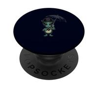 Funny British Alien Drinking Tea with Bowler Hat & Umbrella PopSockets Adhesive PopGrip