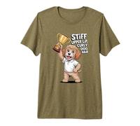 Funny British Dog Shirt Stiff Upper Lip Curly Dog Cockapoo Premium T-Shirt