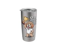 Funny British Dog Shirt Stiff Upper Lip Curly Dog Cockapoo Stainless Steel Insulated Tumbler