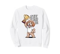 Funny British Dog Shirt Stiff Upper Lip Curly Dog Cockapoo Sweatshirt