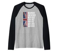 Funny British Flag Cockney Accent Days Of The Week - London Raglan Baseball Tee
