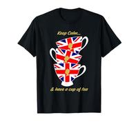 Funny British Flag Keep Calm and Have a Cup of Tea Cuppa tea T-Shirt