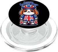 Funny British Puppy Dog UK Cartoon Design PopSockets PopGrip for MagSafe