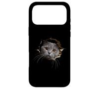 Funny British Shorthair Cat Art Gray Cat Peeking Pet Humor Case for iPhone 17 Pro Max