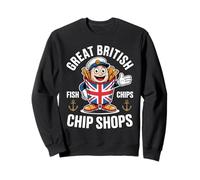 Funny British Vacation Chip Shop Chippy Chips UK Souvenir Sweatshirt