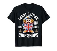 Funny British Vacation Chip Shop Chippy Chips UK Souvenir T-Shirt